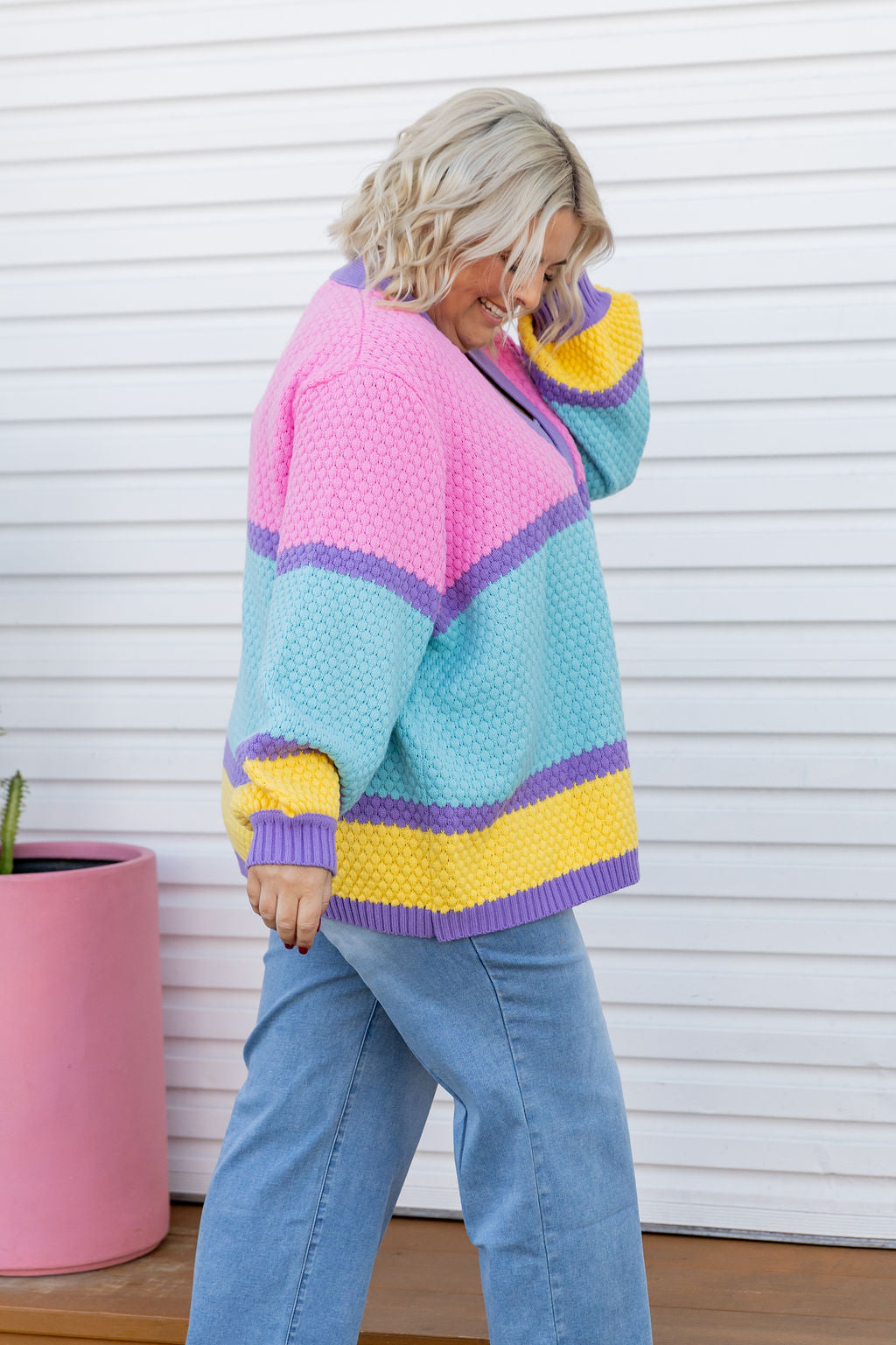 Marbelle Knit Cardigan in Pastel Mix