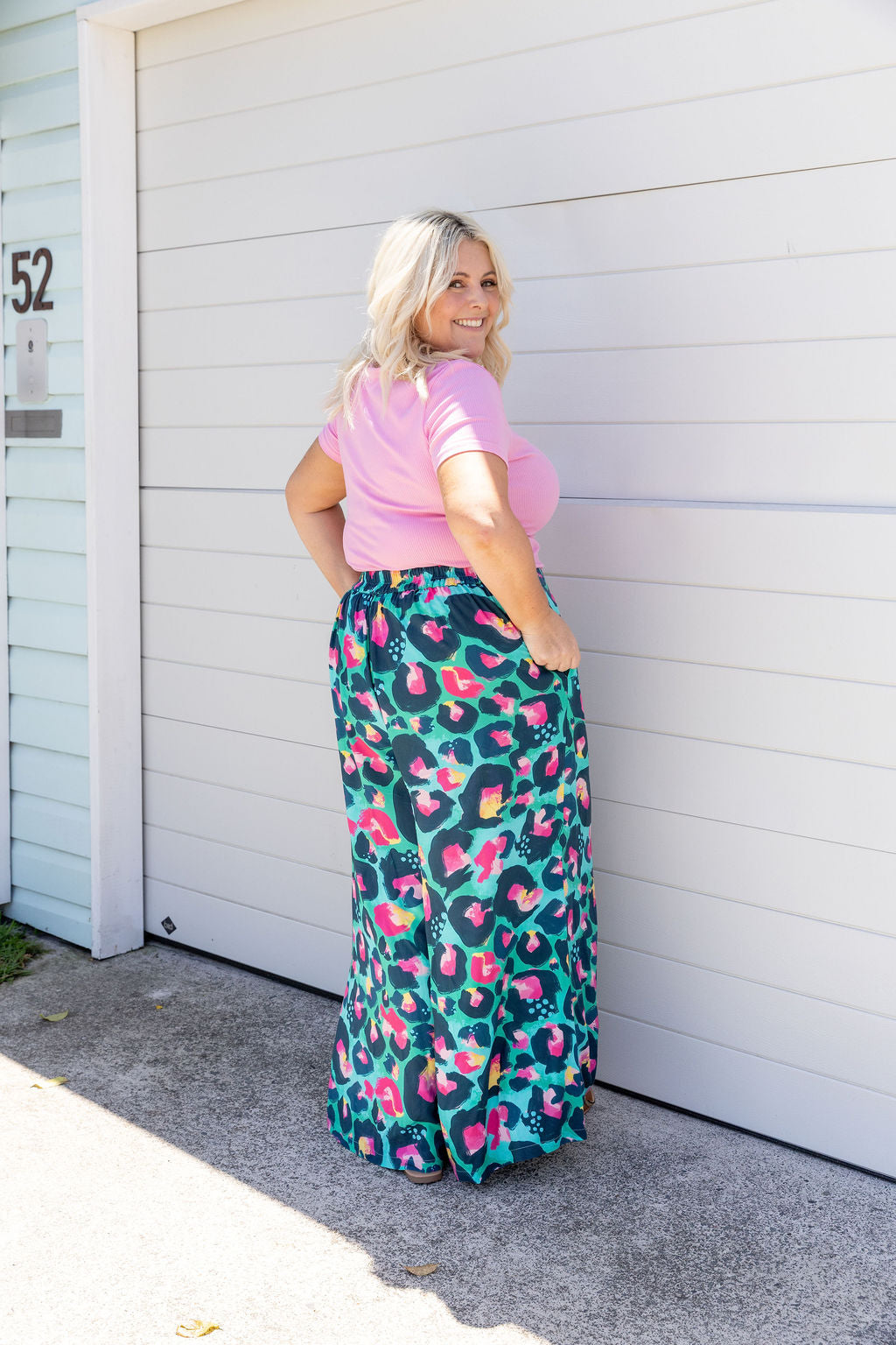 Larsa Pant in Green Leopard by Kasey Rainbow