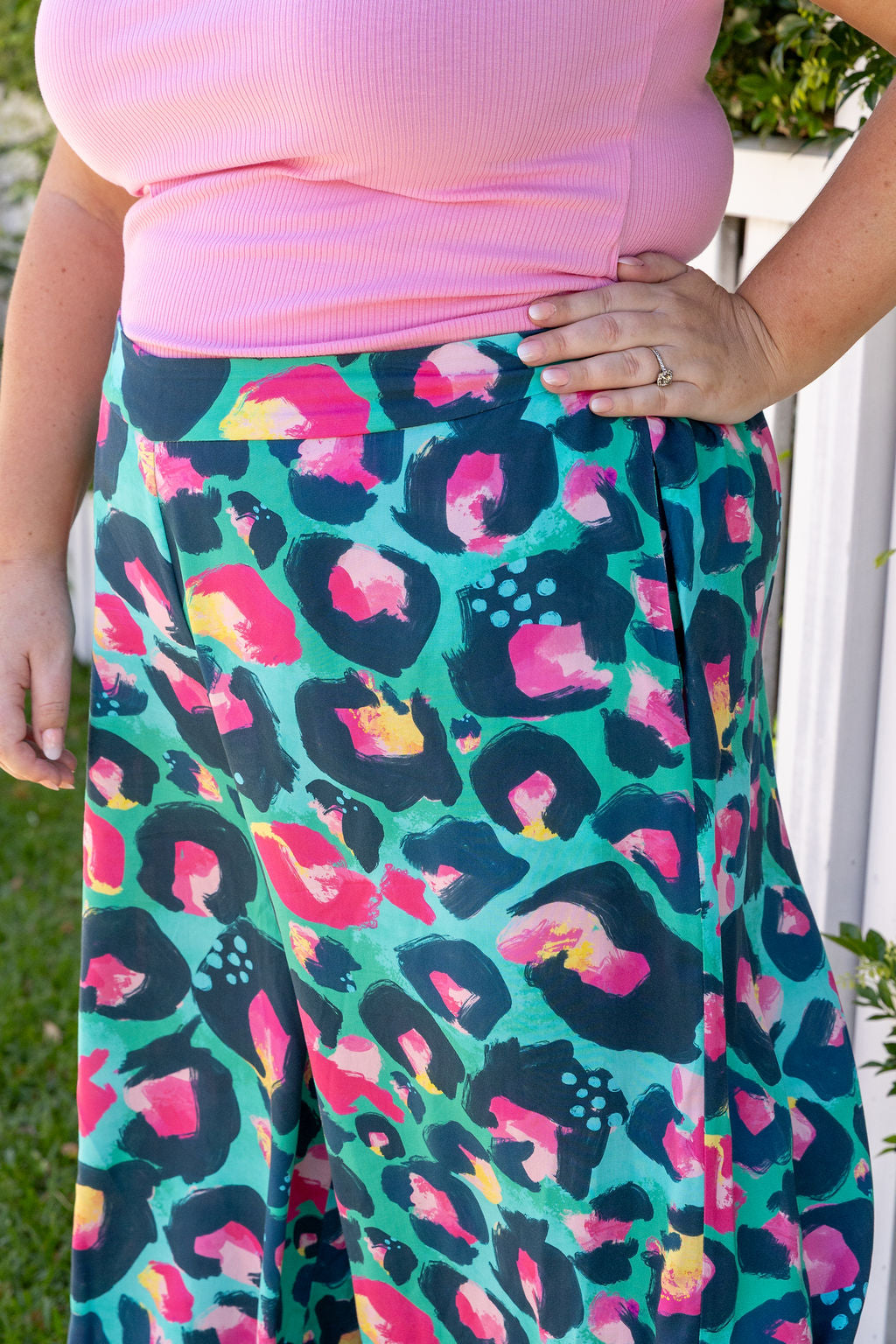 Larsa Pant in Green Leopard by Kasey Rainbow