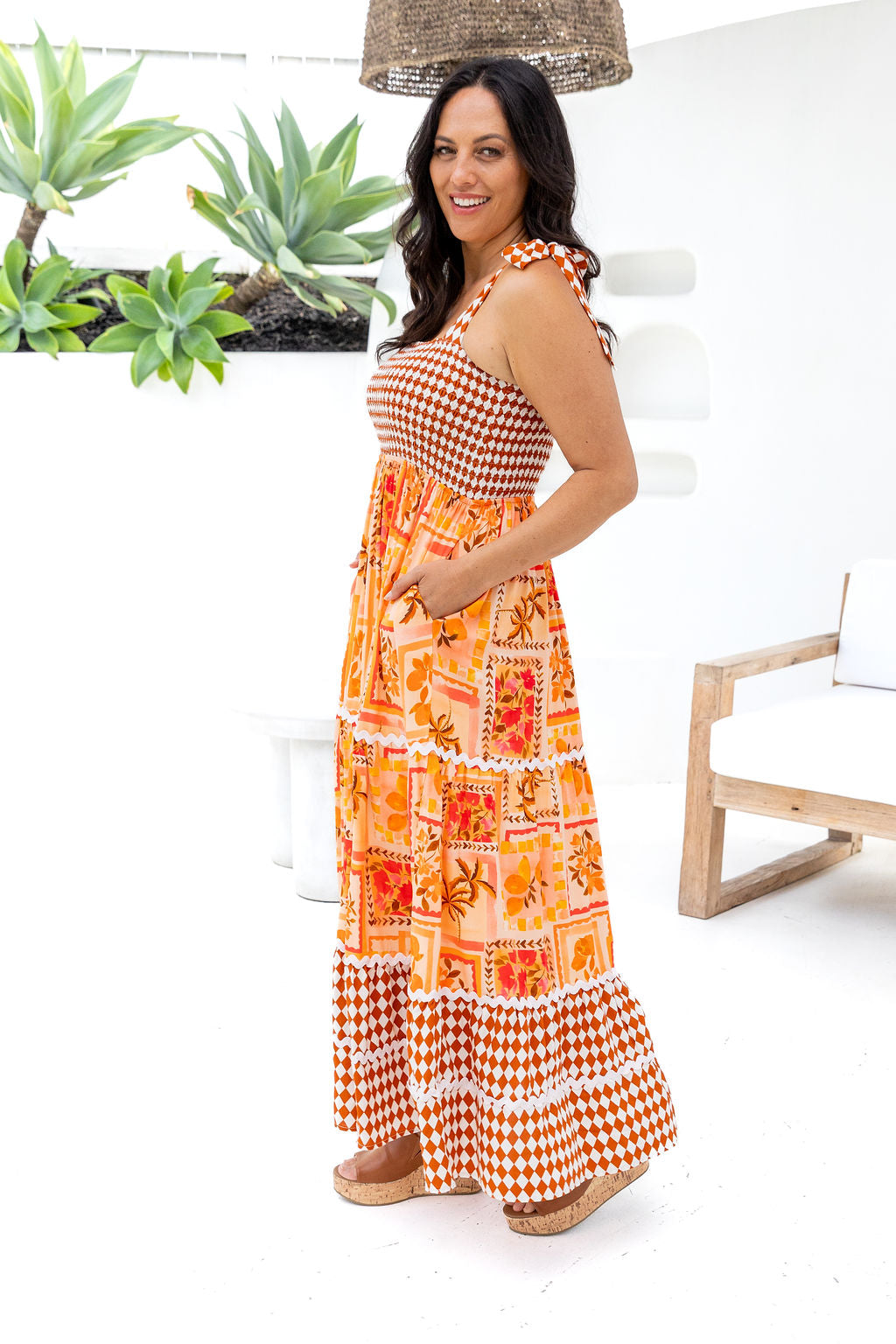 Allegra Maxi Dress in Sunkissed Mosaic