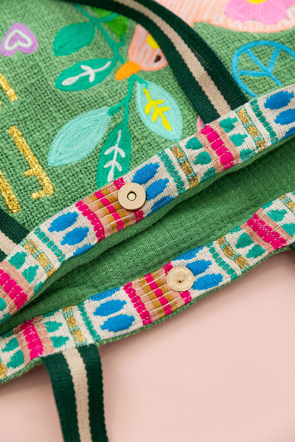Future is Love Forest Green Woven Tote Bag