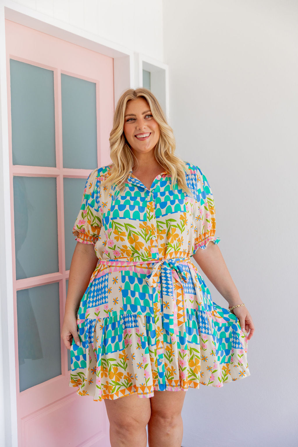 Jamie Dress in Patch Garden