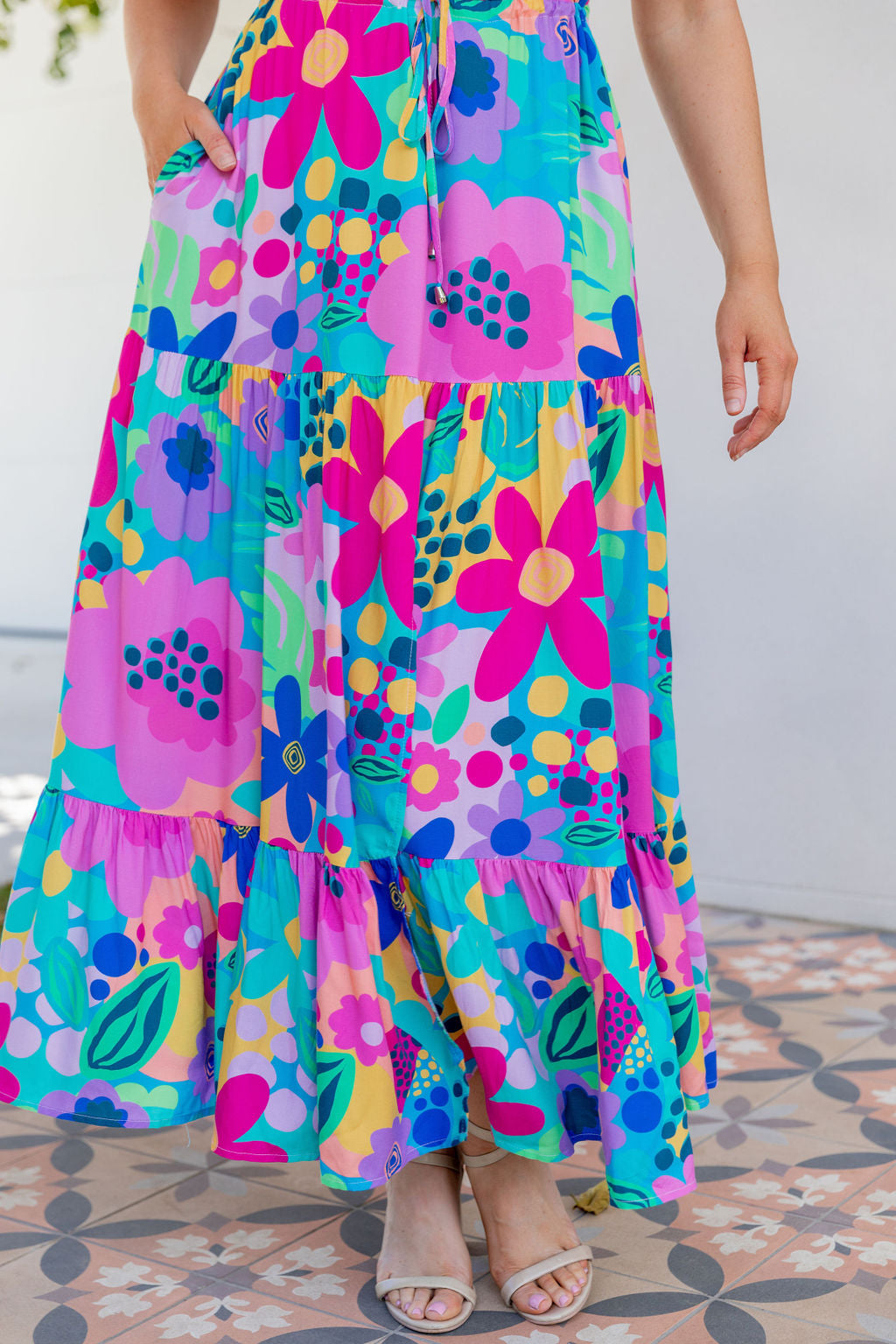 Bonnie Maxi Dress in Spring Fling by Kasey Rainbow Proud Poppy Clothing