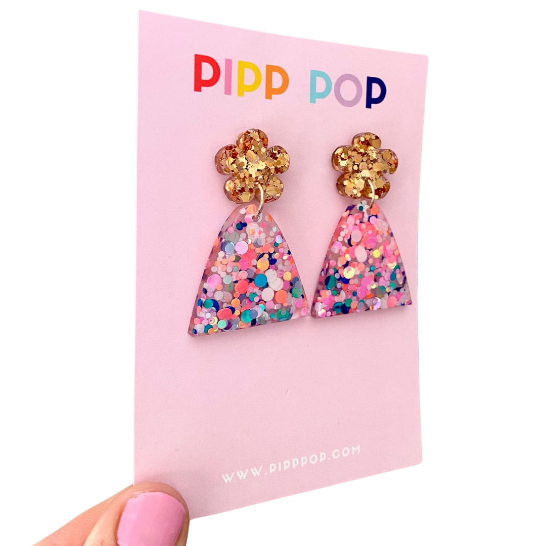 Evie Glitter Confetti Dangle Earrings