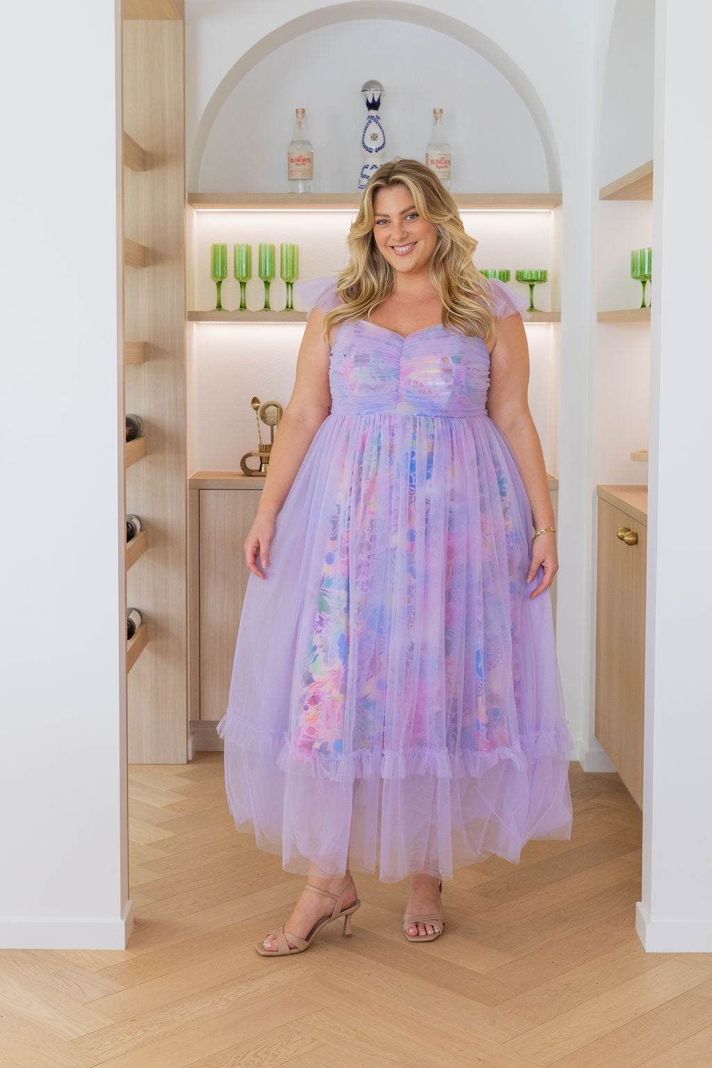 Princess Tulle Ruffle Maxi Dress in Aussie Lilac by Kasey Rainbow