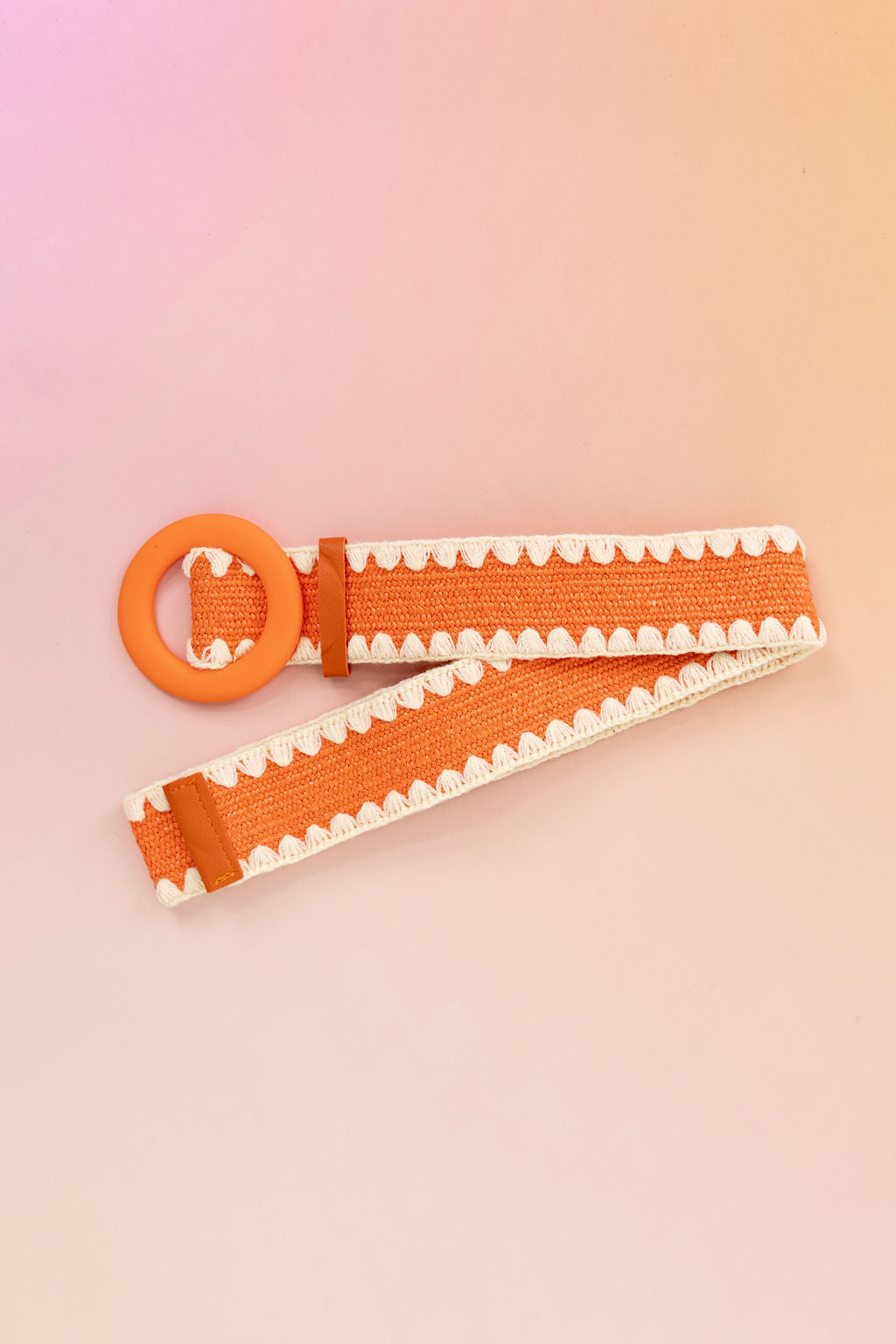 Extra Length Stretch Belt with Orange Buckle