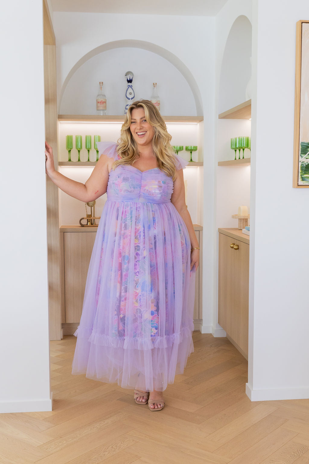 Princess Tulle Ruffle Maxi Dress in Aussie Lilac by Kasey Rainbow