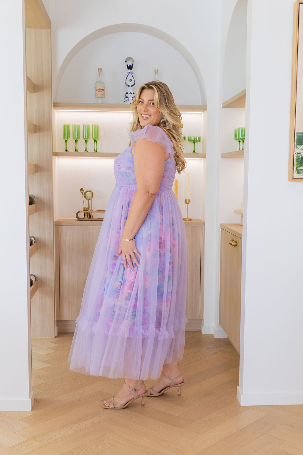 Princess Tulle Ruffle Maxi Dress in Aussie Lilac by Kasey Rainbow