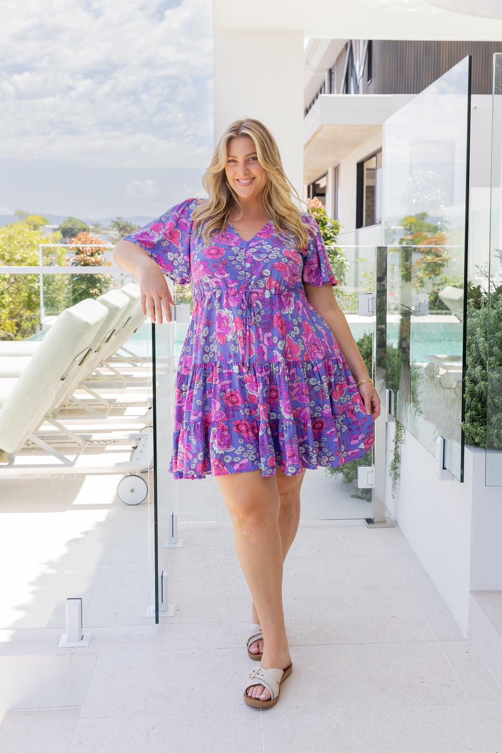 Charlie Dress in Purple Floral