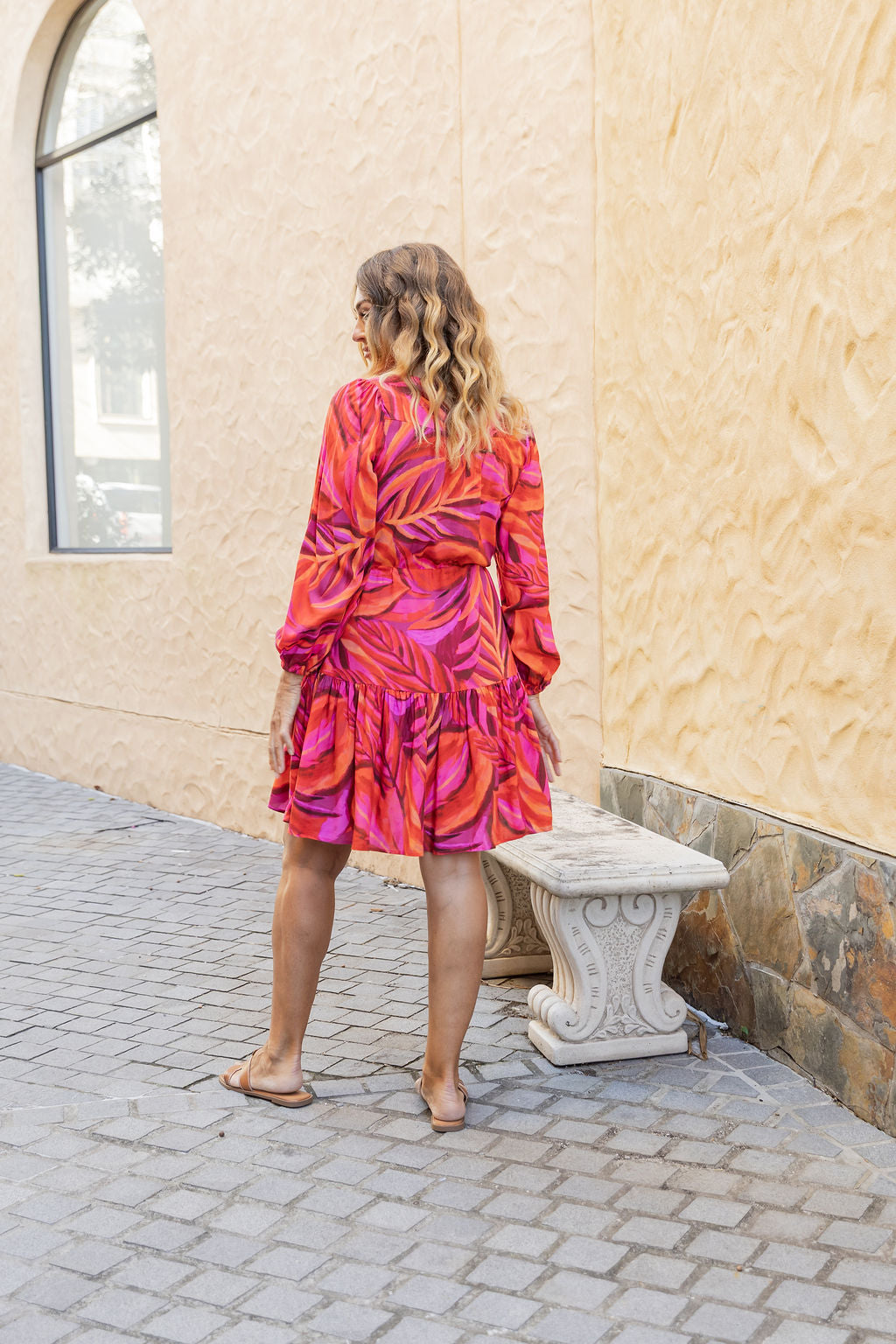 Long Sleeve Esmae Dress in Pink Forest