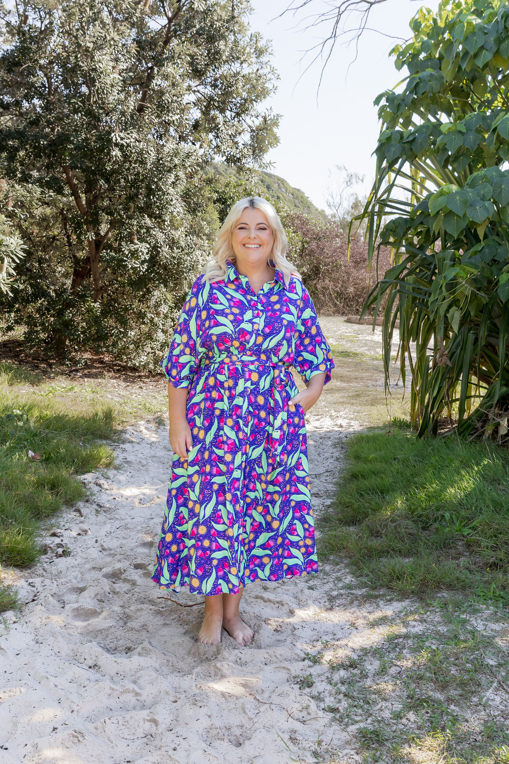Maddy Midi Dress in Gumnuts