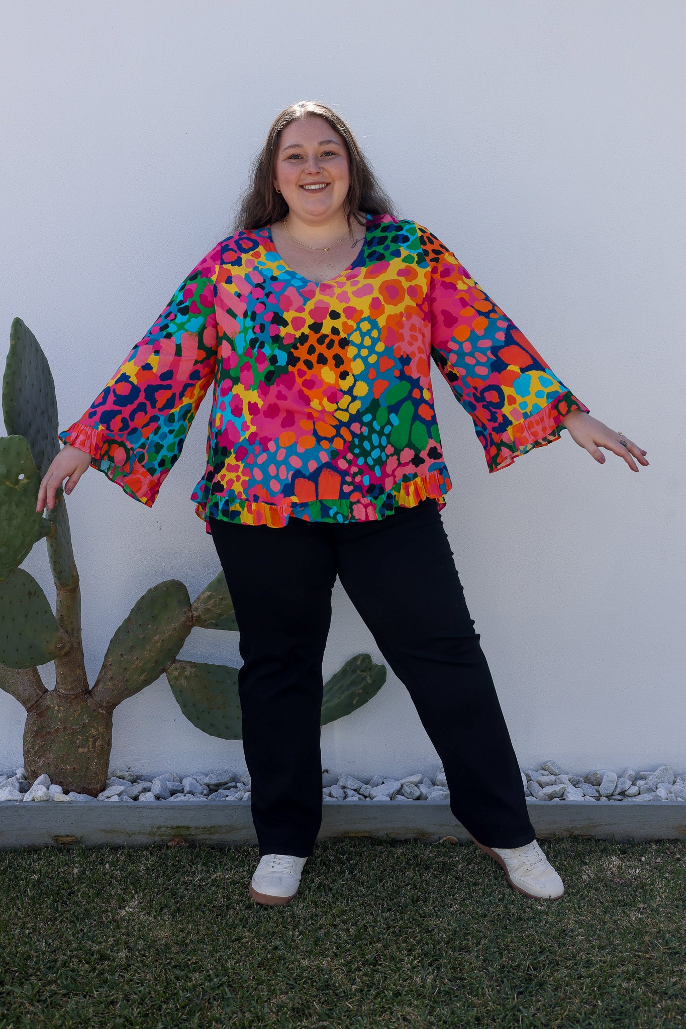 Natalie Long Sleeve Top in Alfie by Kasey Rainbow