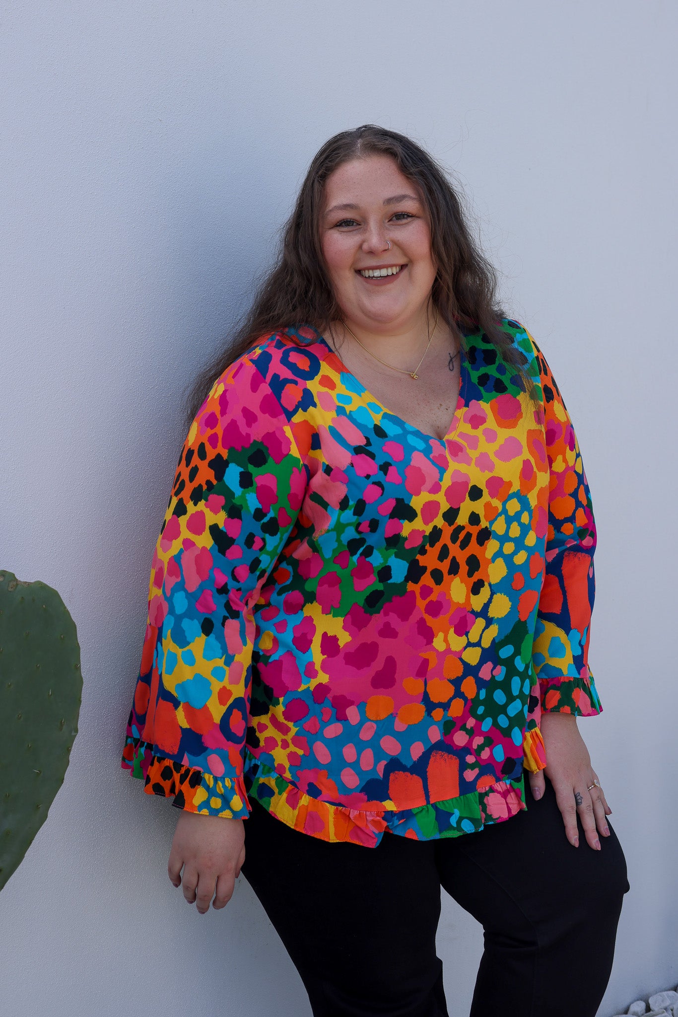 Natalie Long Sleeve Top in Alfie by Kasey Rainbow