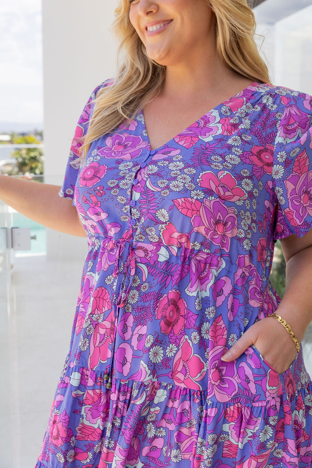 Charlie Dress in Purple Floral
