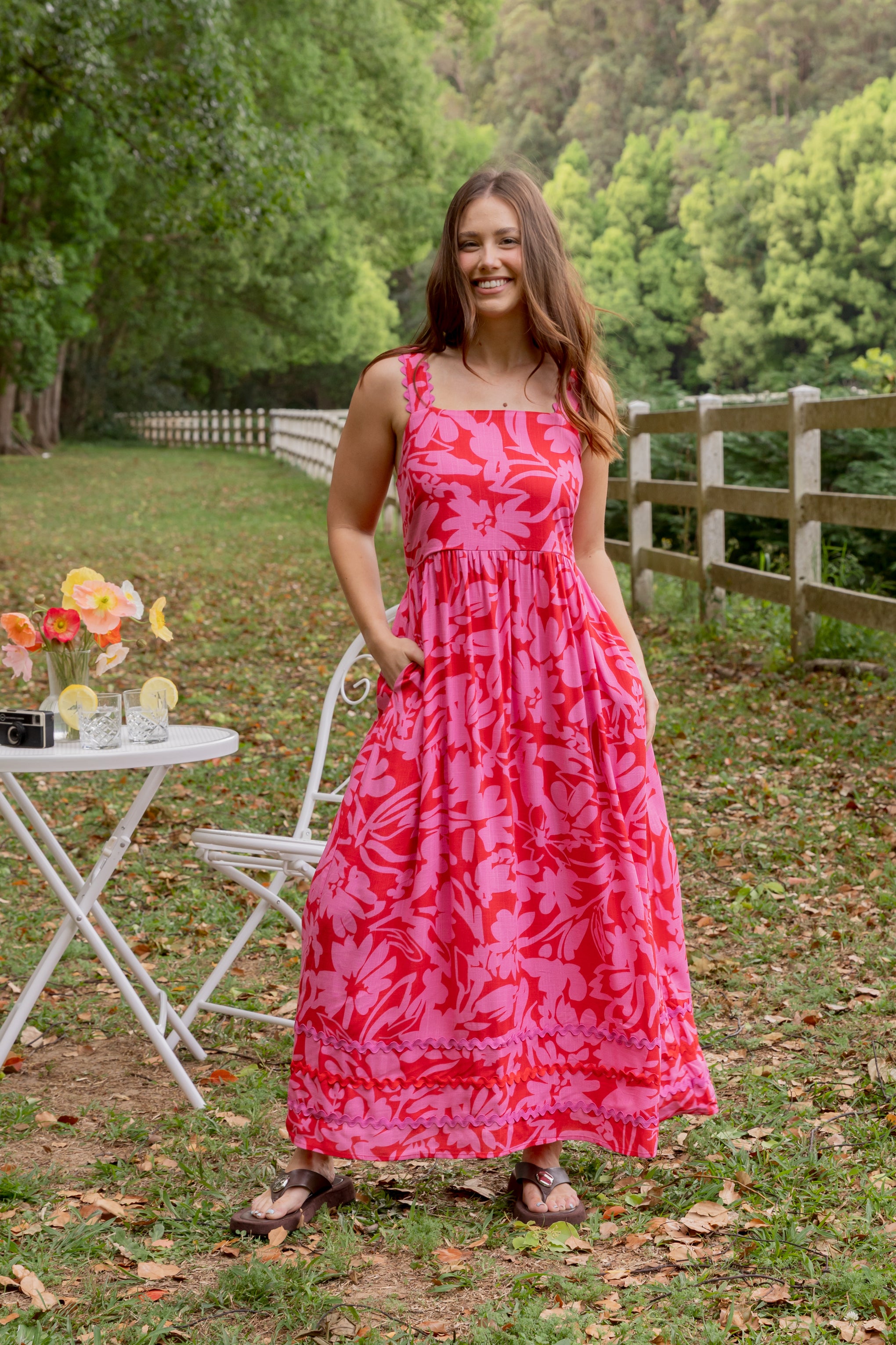Angel Midi Dress in Fiesta