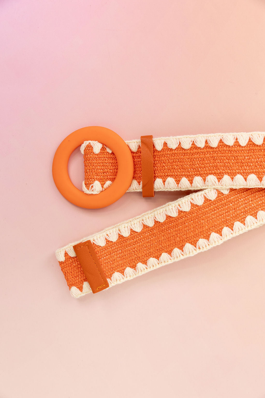 Extra Length Stretch Belt with Orange Buckle