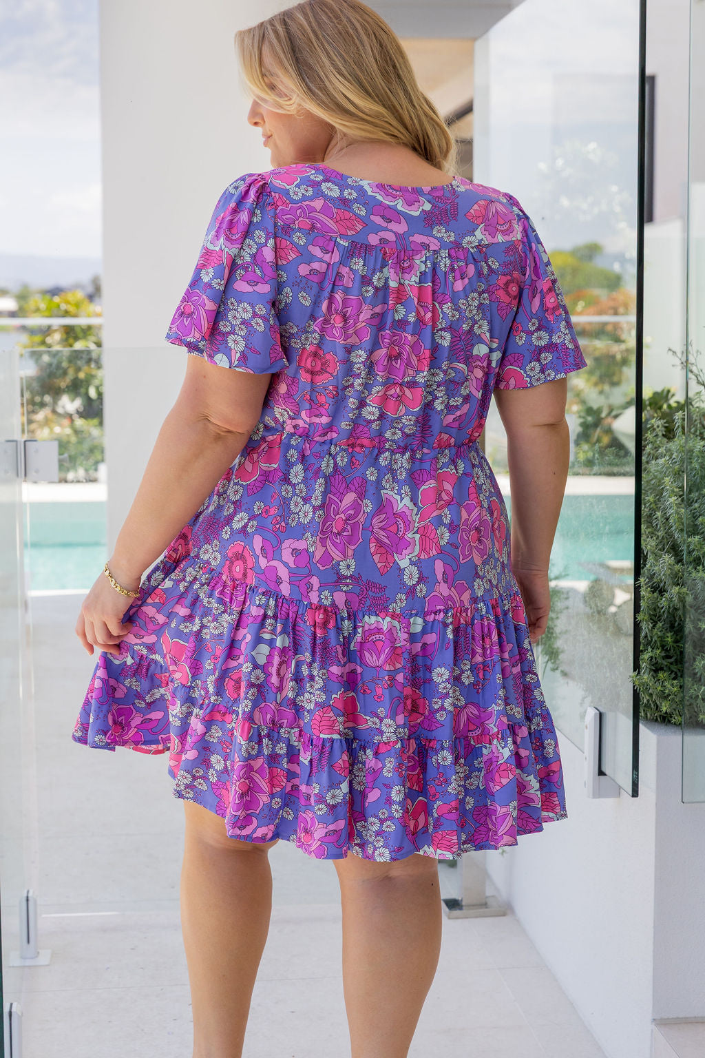 Charlie Dress in Purple Floral