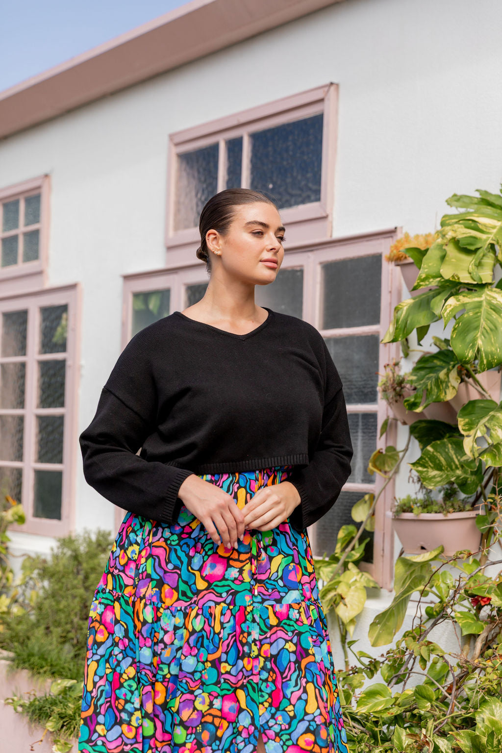 Blakely Crop Knit In Black