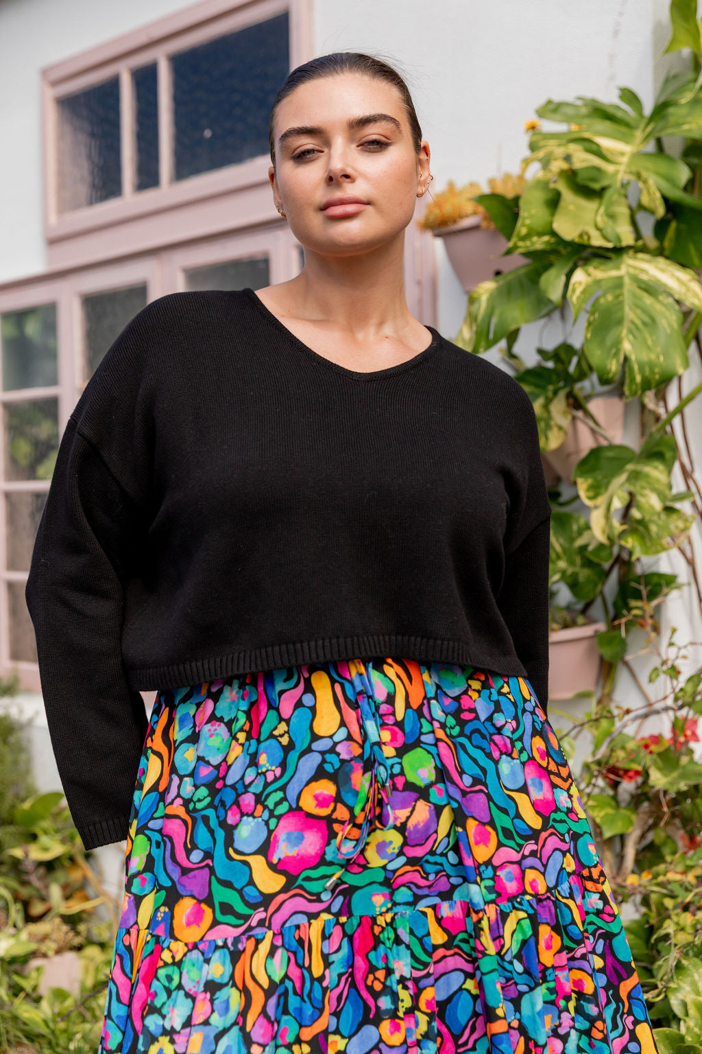 Blakely Crop Knit In Black