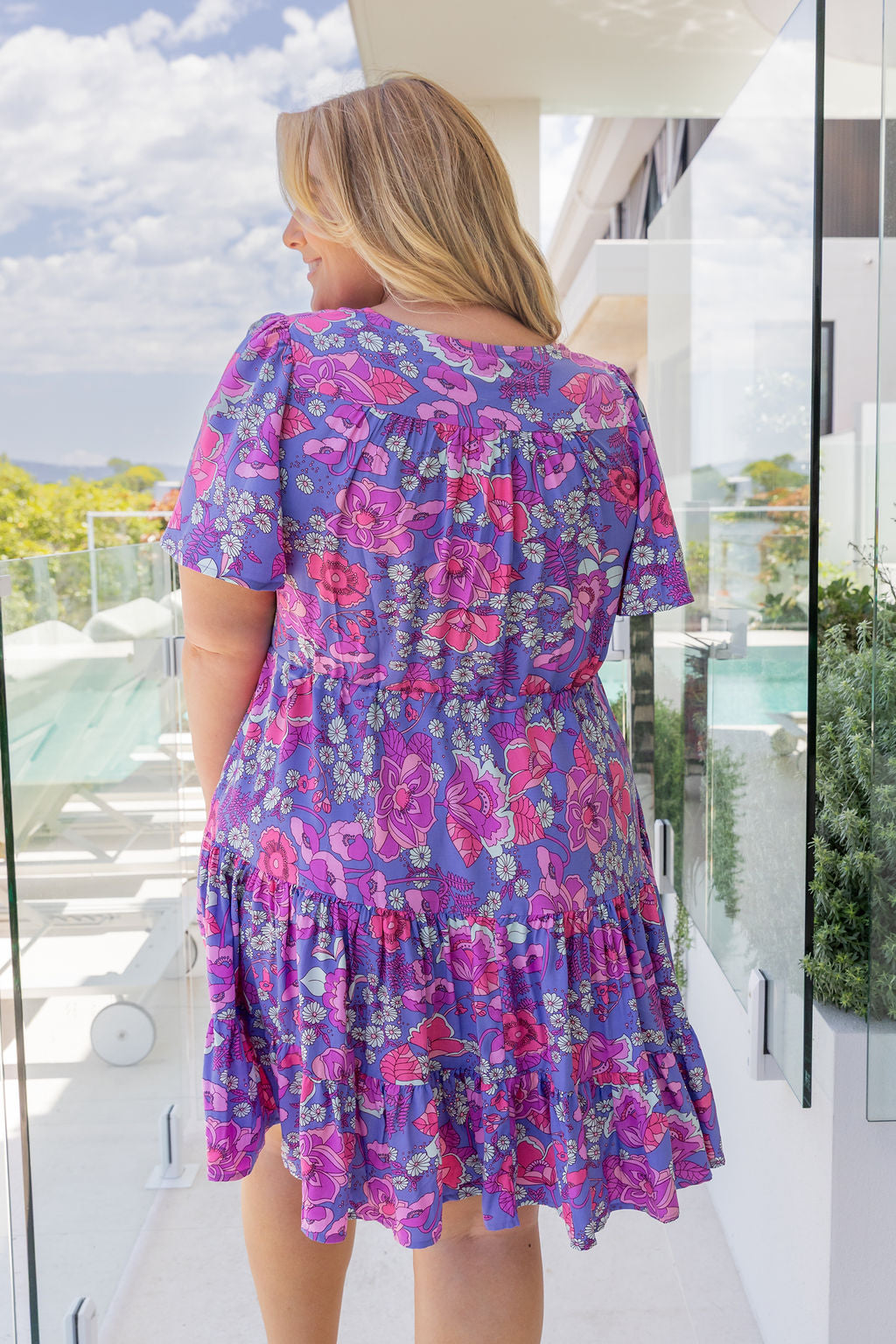Charlie Dress in Purple Floral