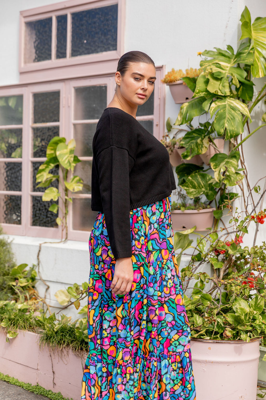 Blakely Crop Knit In Black
