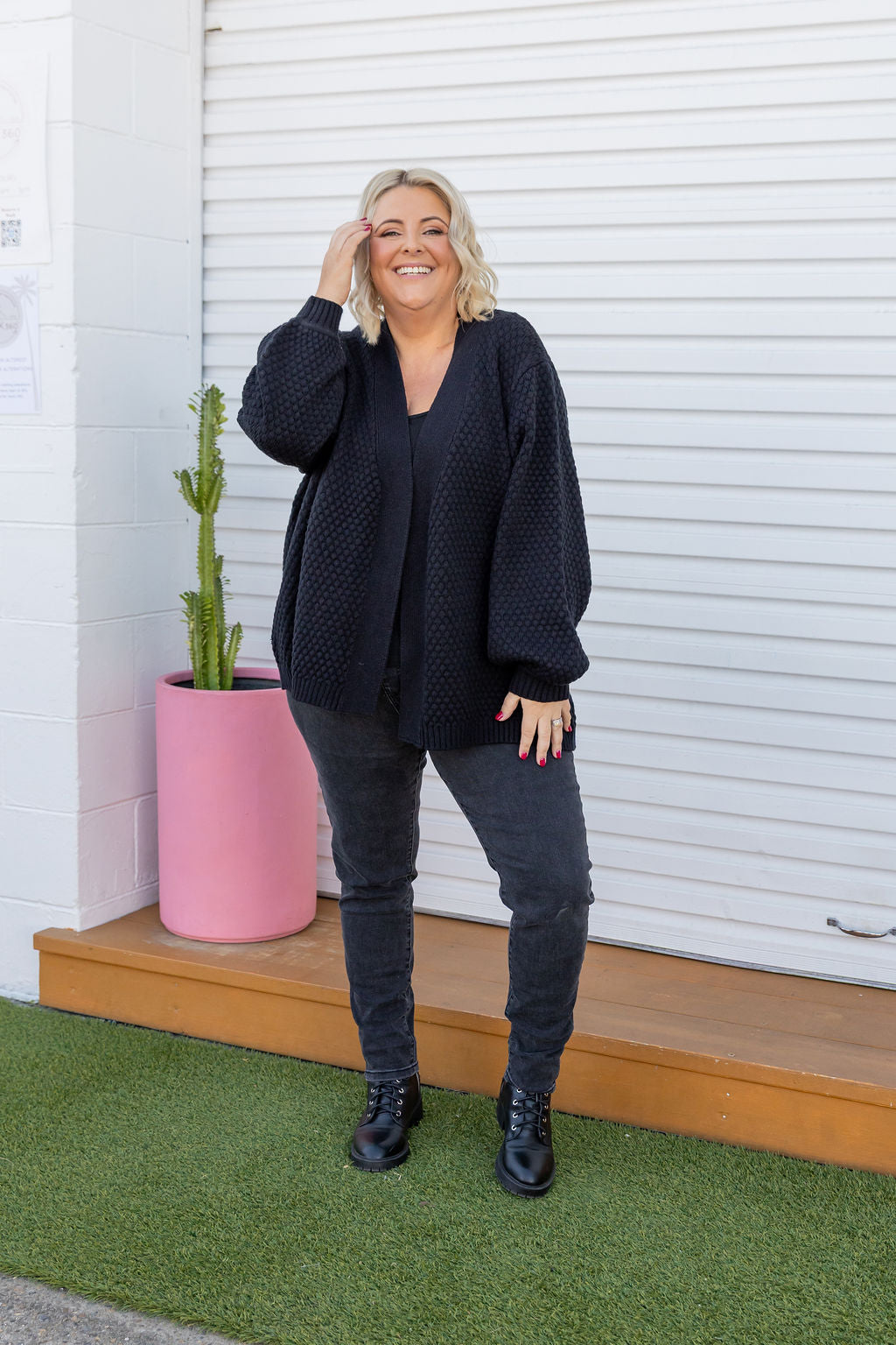 Marbelle Knit Cardigan in Black
