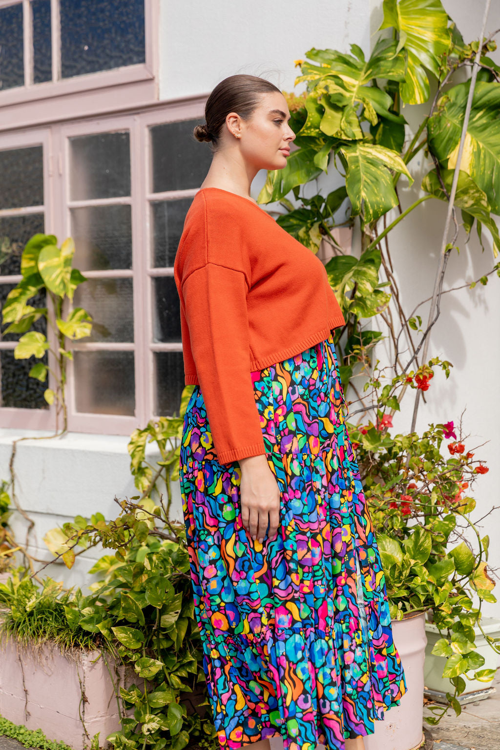Blakely Crop Knit In Terracotta
