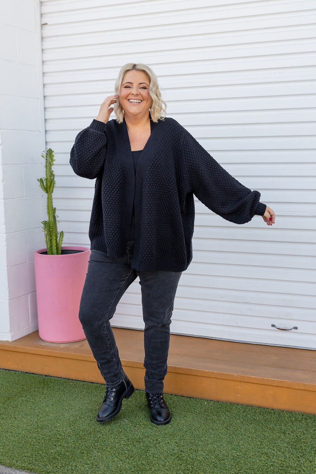 Marbelle Knit Cardigan in Black