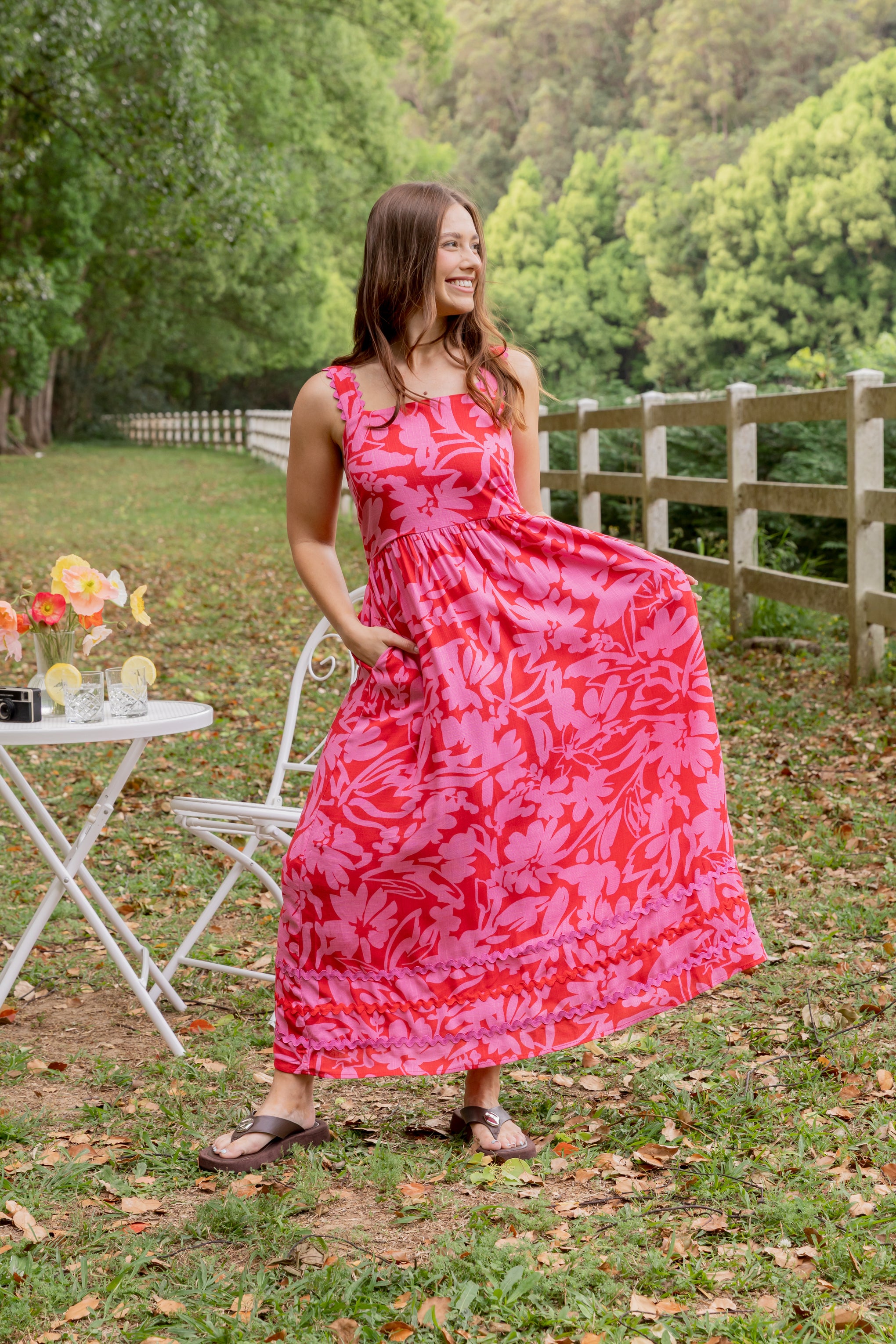 Angel Midi Dress in Fiesta