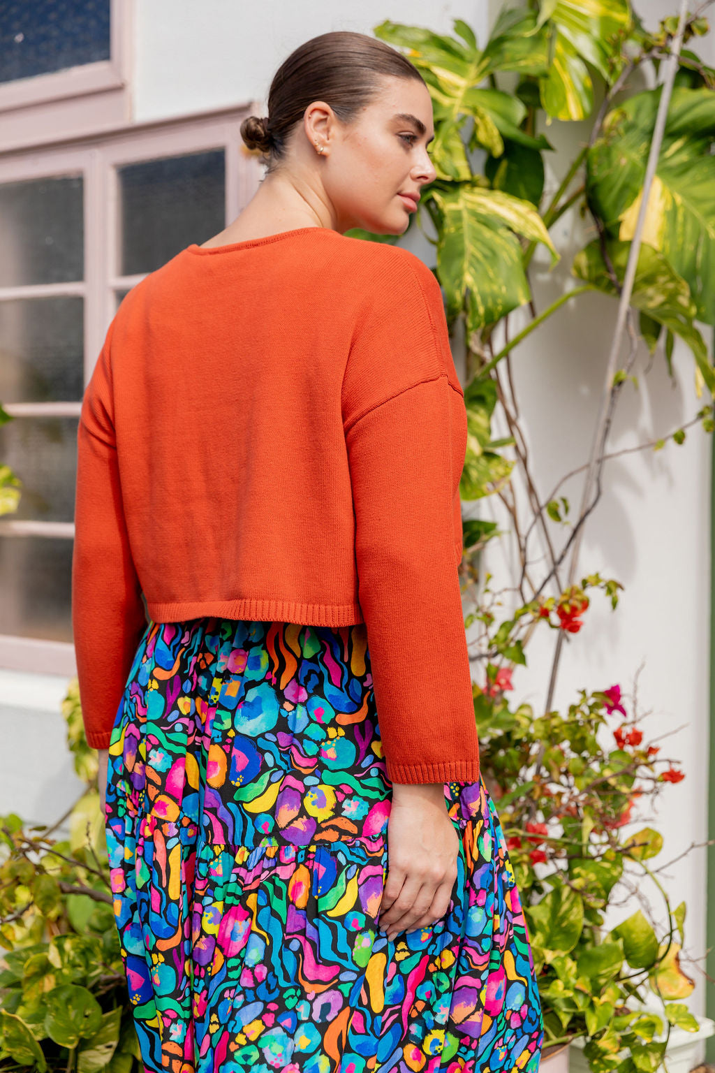 Blakely Crop Knit In Terracotta