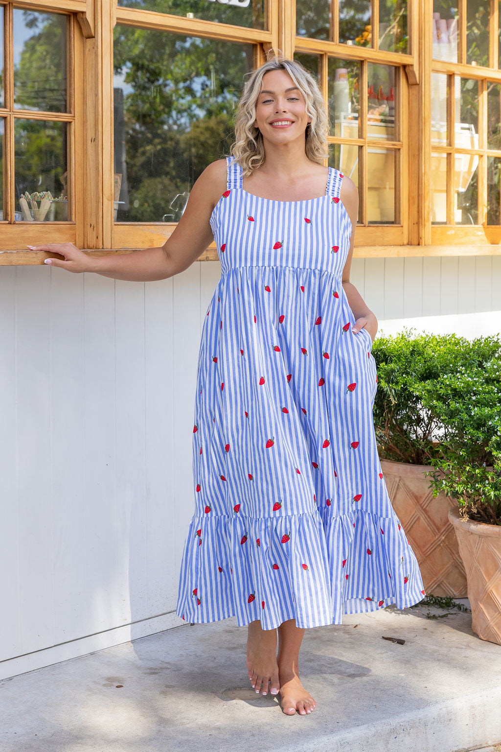 Eva Maxi Dress in Strawberry Shortcake