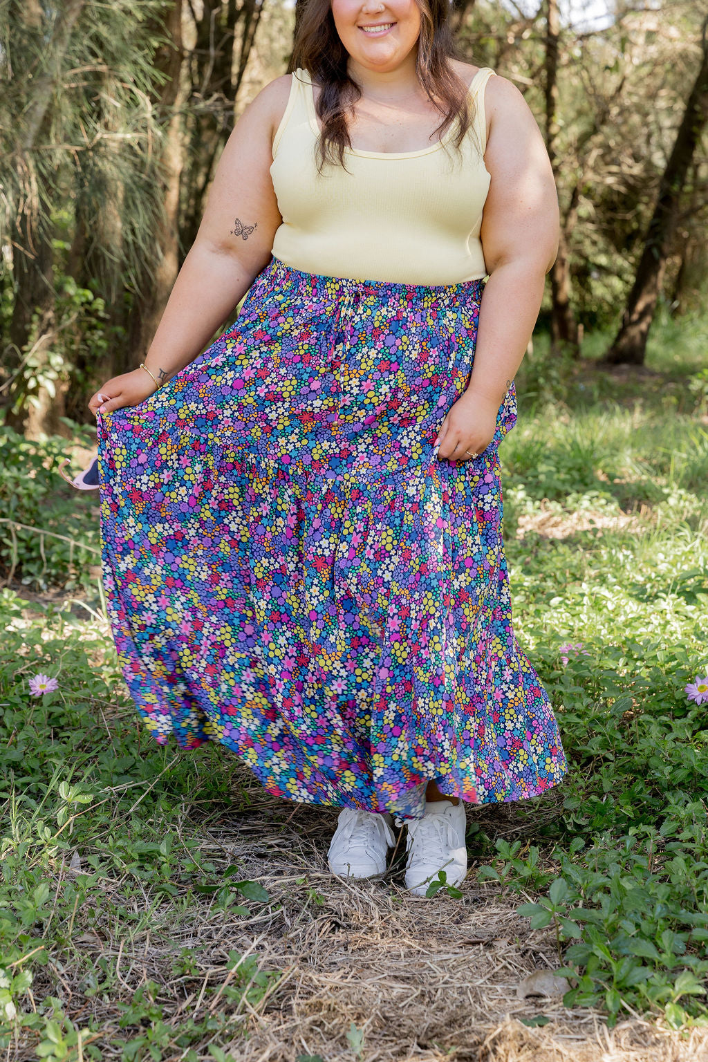 Carrie Skirt in Ditsy Kasey Rainbow