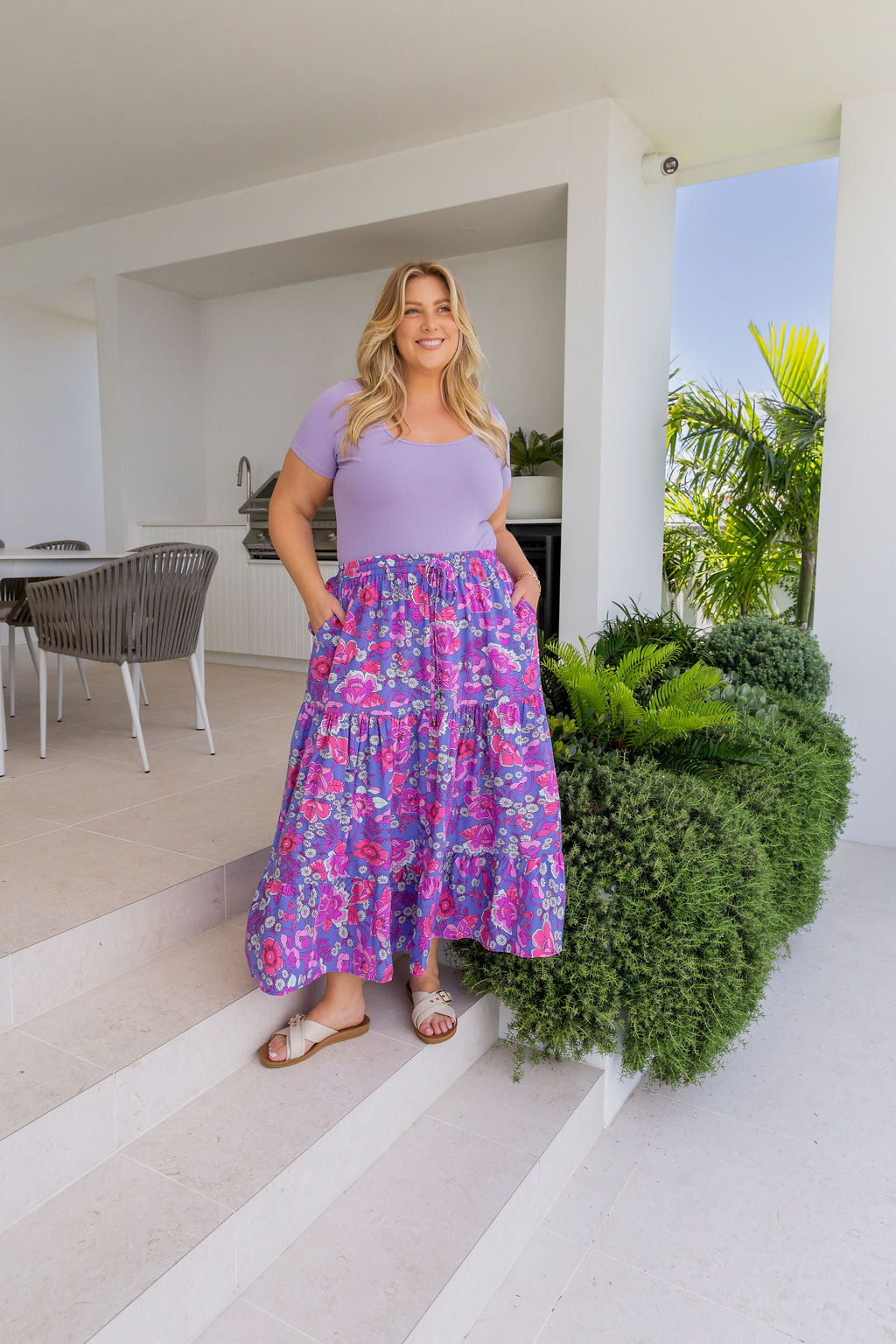 Carrie Skirt in Purple Floral