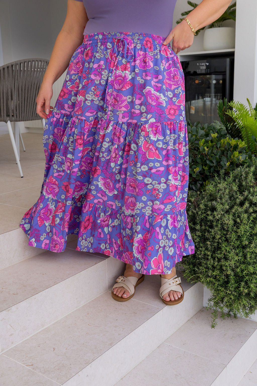 Carrie Skirt in Purple Floral