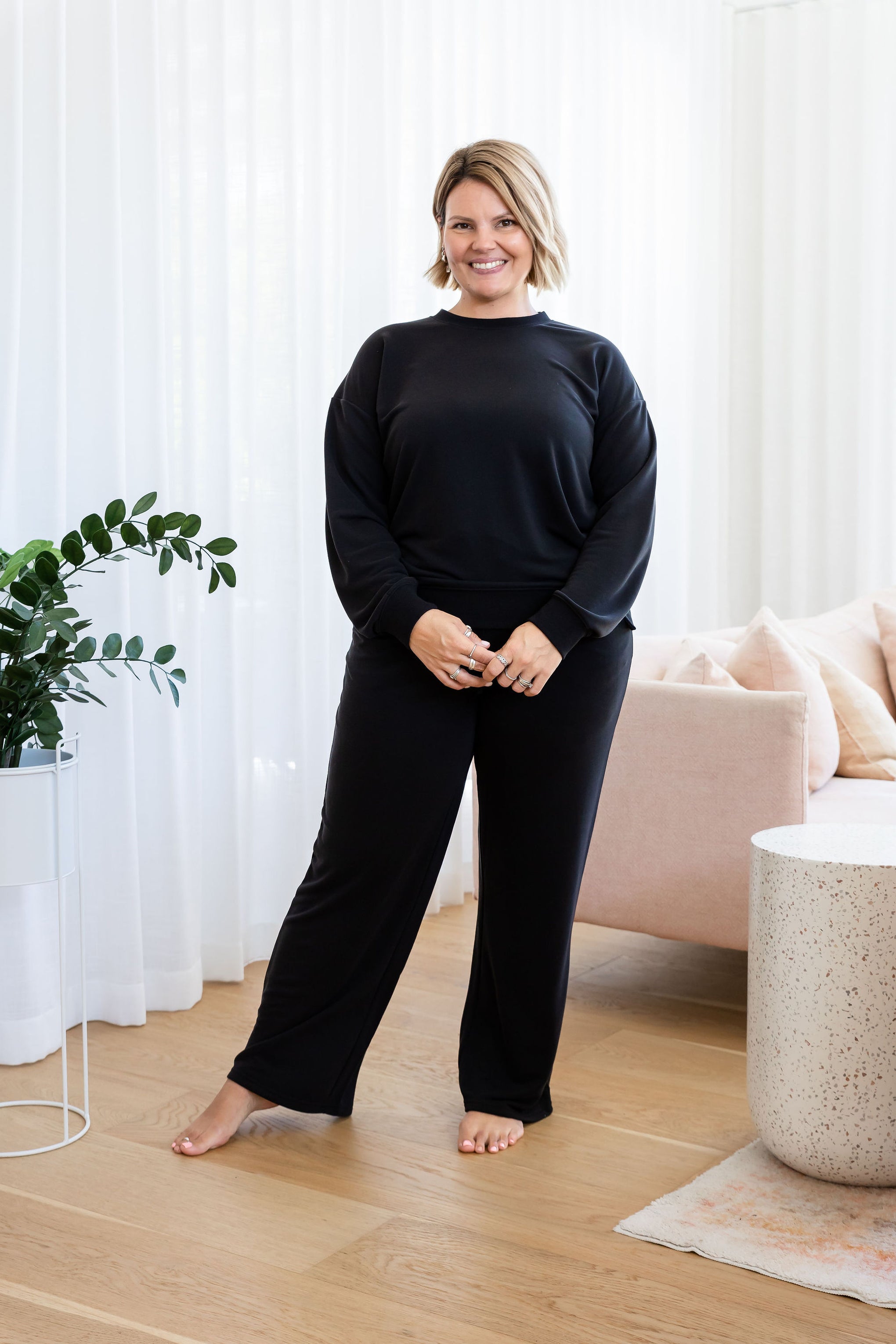 Jenny Lounge Modal Blend Sweater in Black