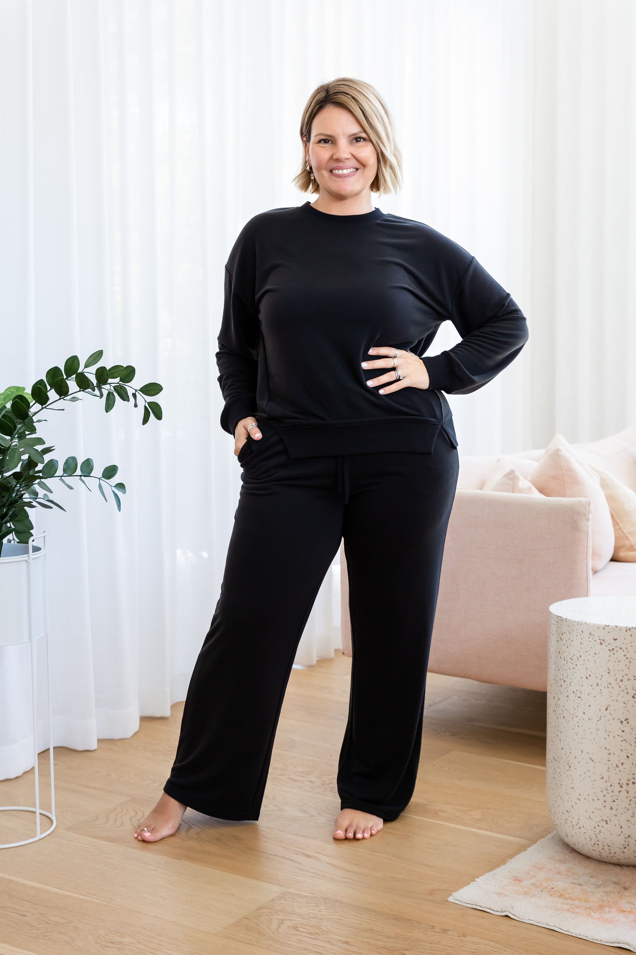 Jenny Lounge Modal Blend Pants in Black