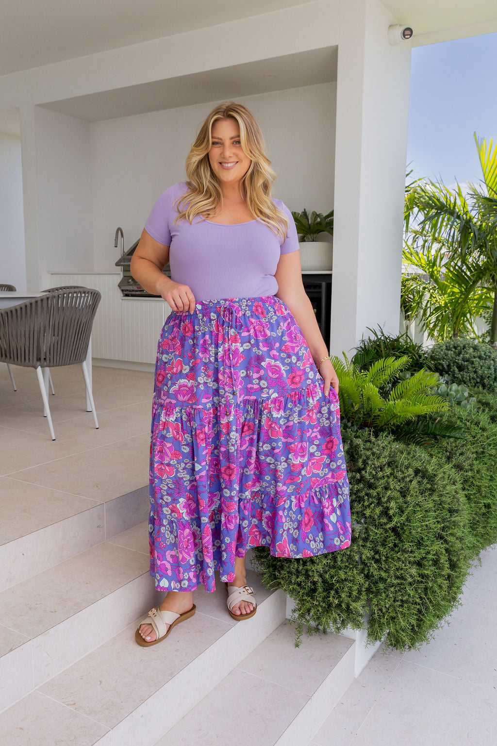 Carrie Skirt in Purple Floral
