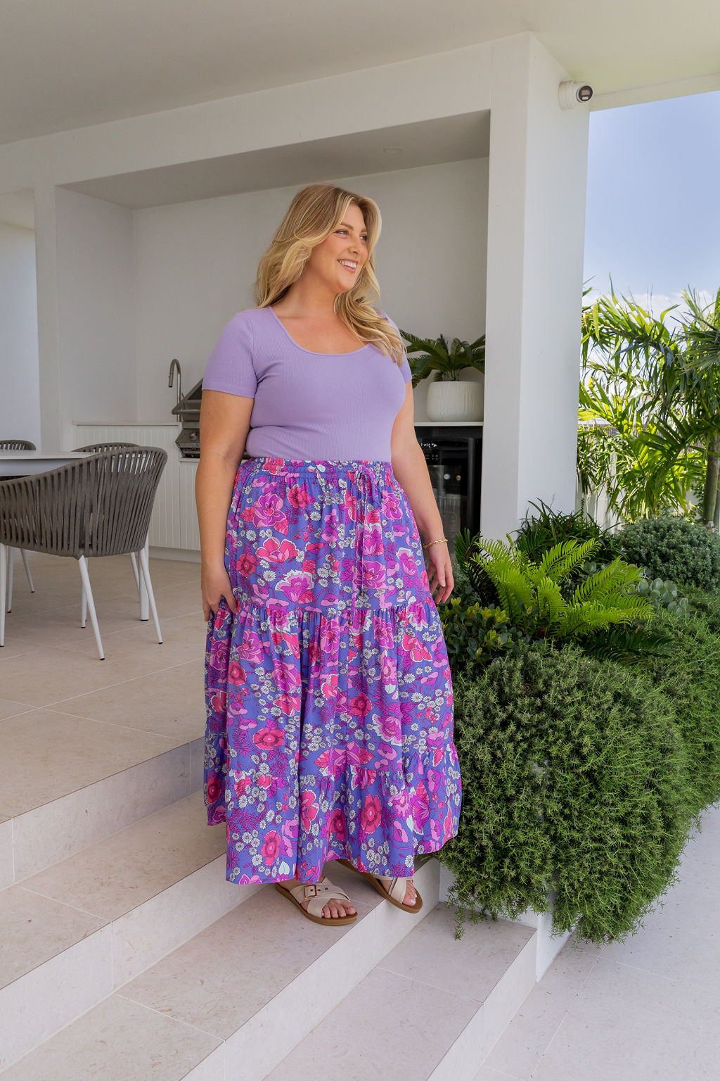 Carrie Skirt in Purple Floral