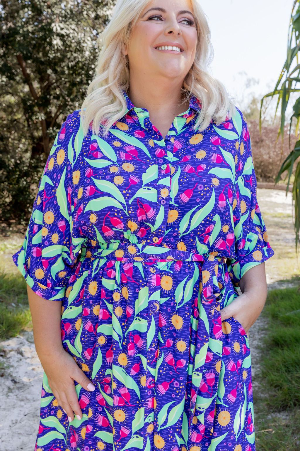 Maddy Midi Dress in Gumnuts