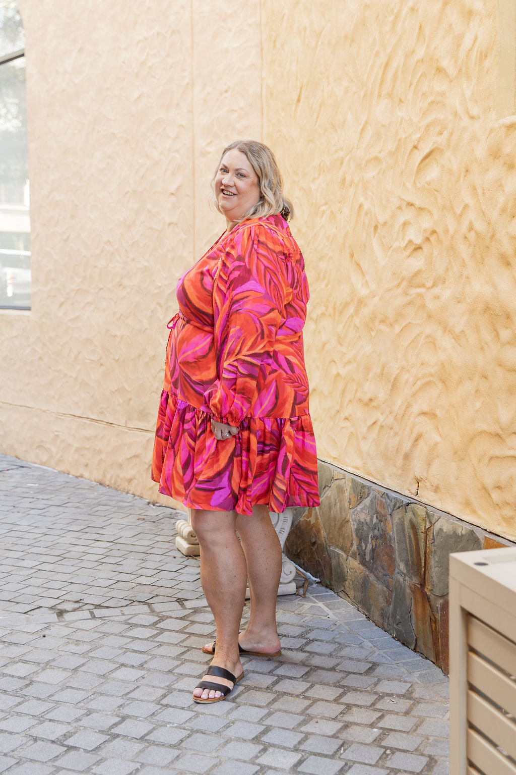 Long Sleeve Esmae Dress in Pink Forest