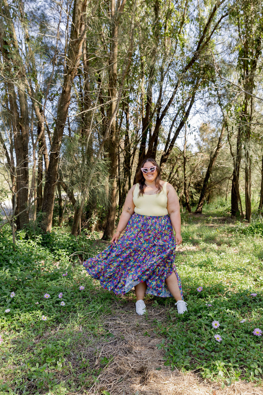 Carrie Skirt in Ditsy Kasey Rainbow