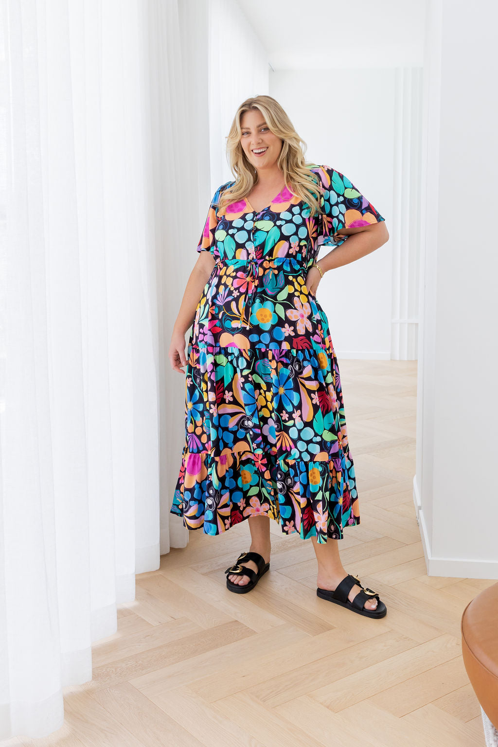 Bonnie Maxi Dress in Black Wonderland by Kasey Rainbow