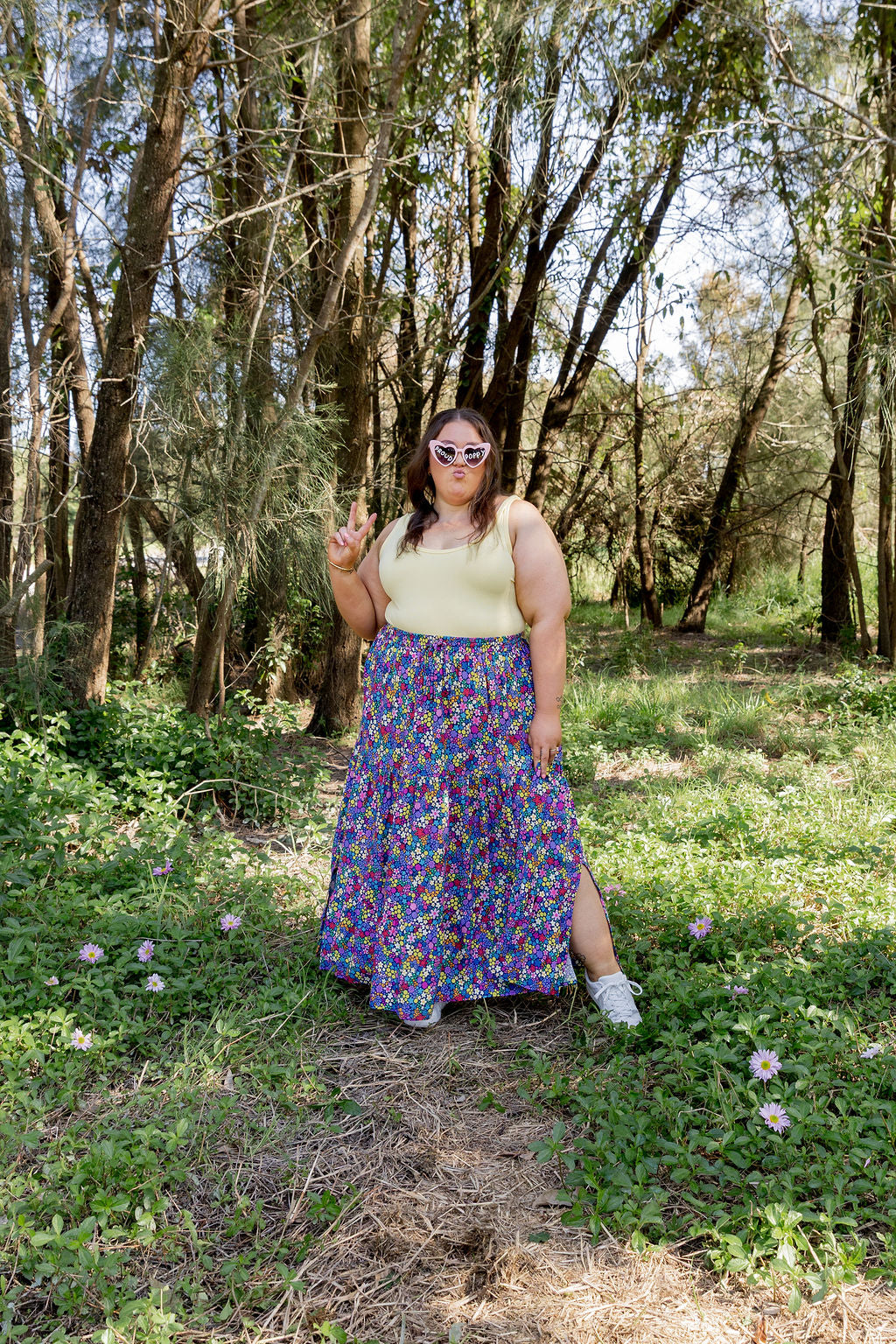 Carrie Skirt in Ditsy Kasey Rainbow