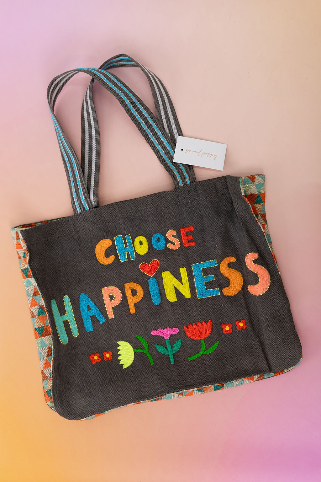 Choose Happiness Woven Tote Bag