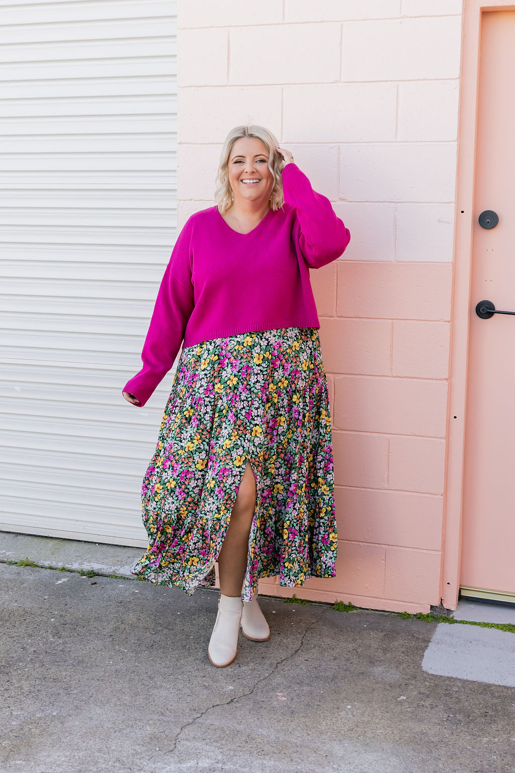 Blakely Crop Knit in Winter Berry
