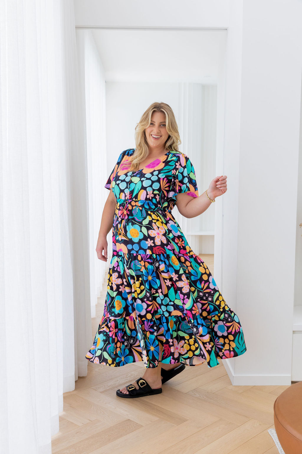 Bonnie Maxi Dress in Black Wonderland by Kasey Rainbow