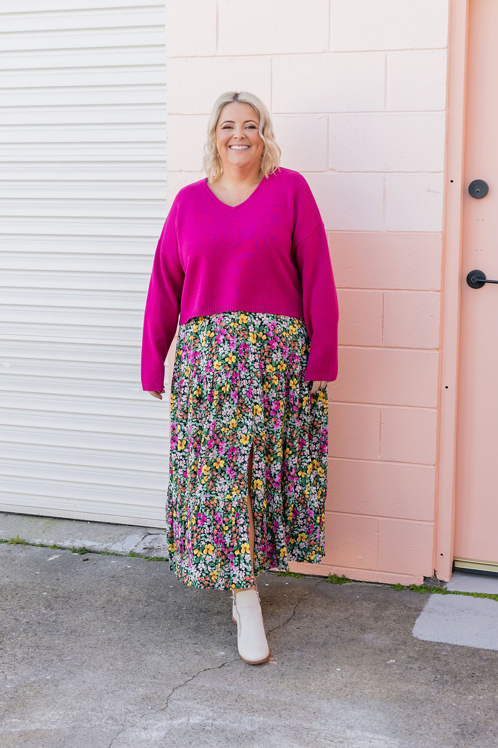 Blakely Crop Knit in Winter Berry