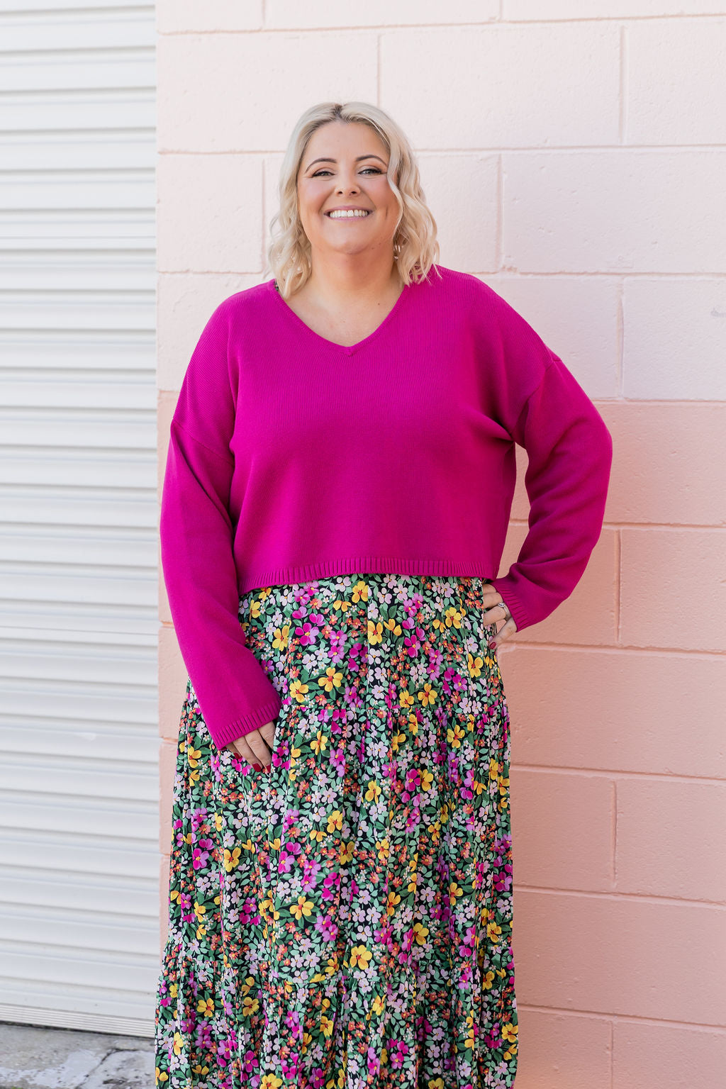 Blakely Crop Knit in Winter Berry