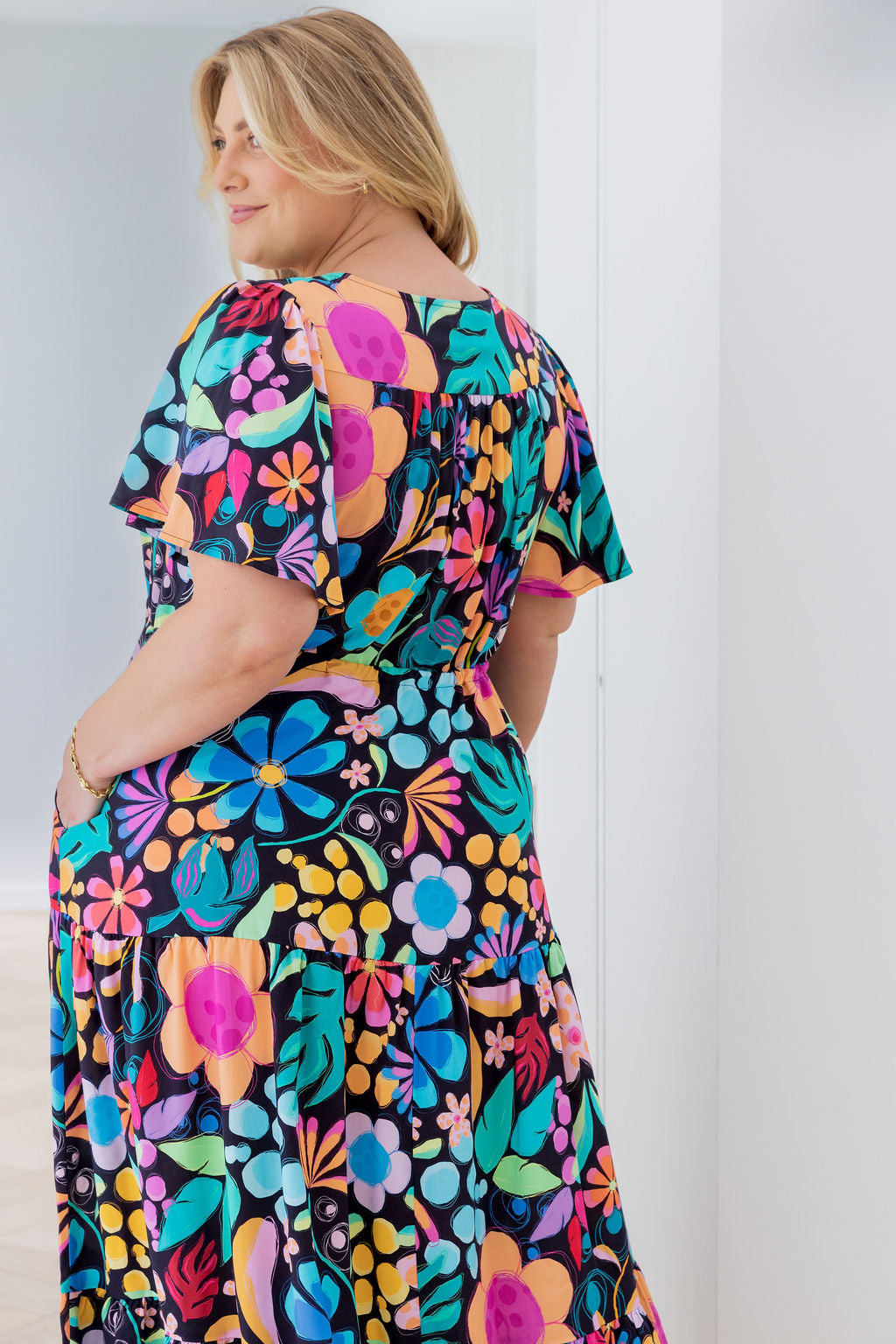 Bonnie Maxi Dress in Black Wonderland by Kasey Rainbow