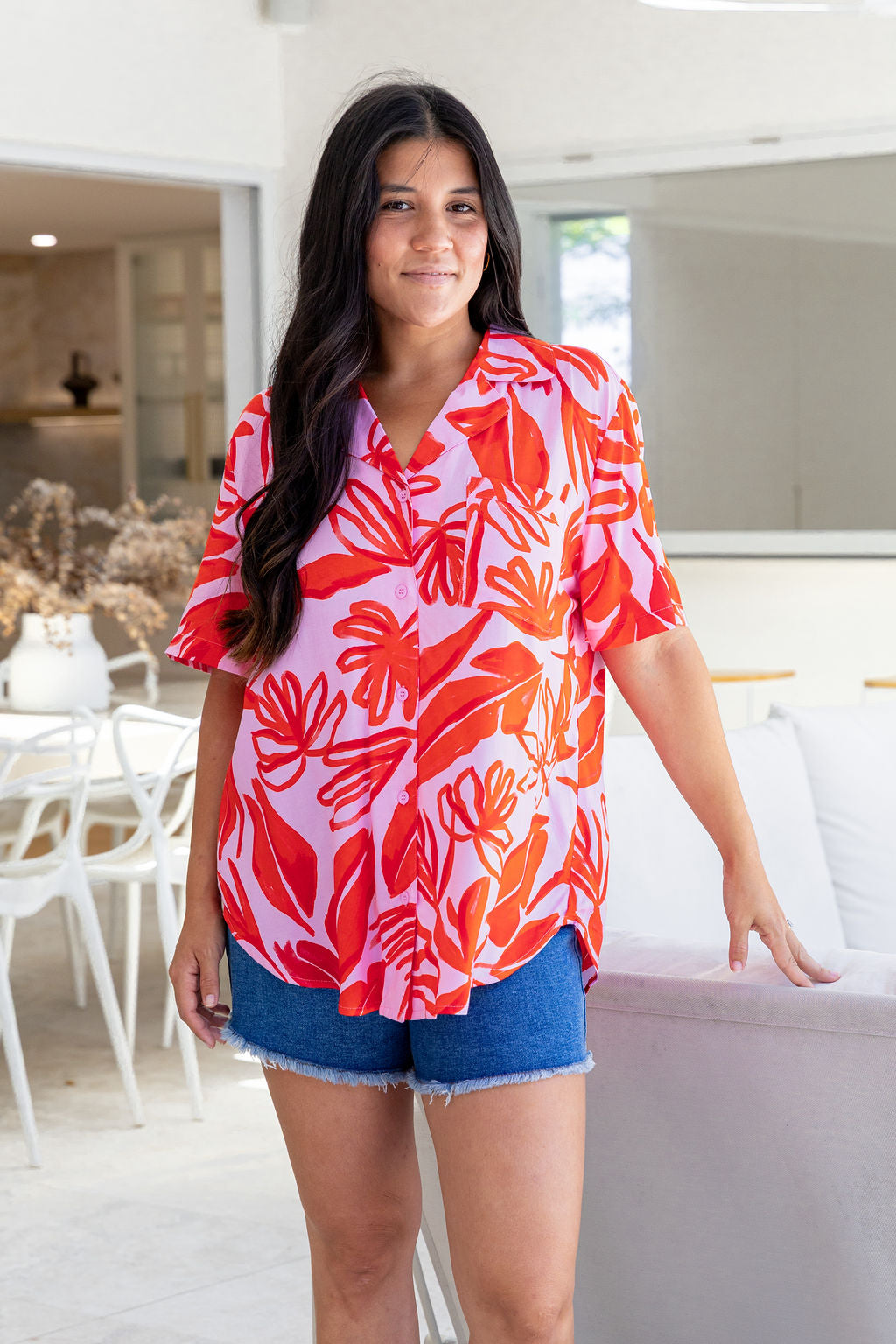 Marley Shirt in Blush Fern